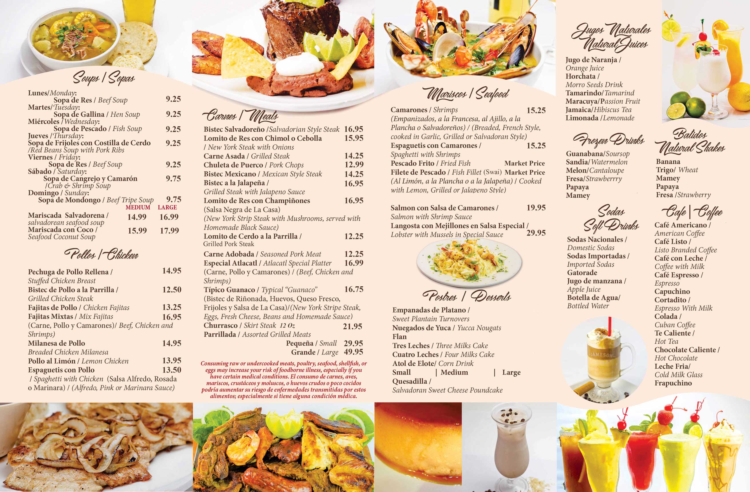 Menu Order El Atlacatl